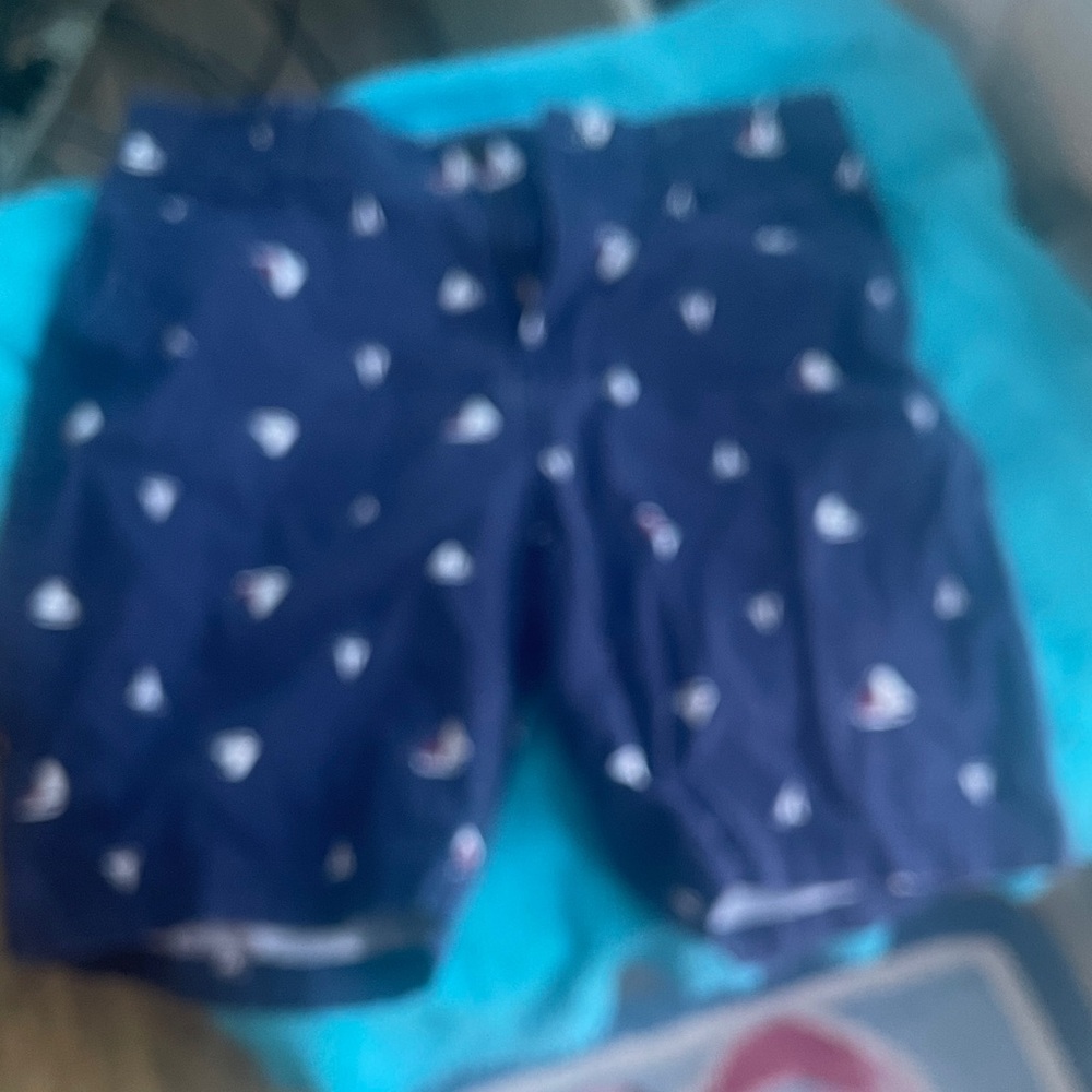 Navy Blue mens Shorts with Sailboat Print